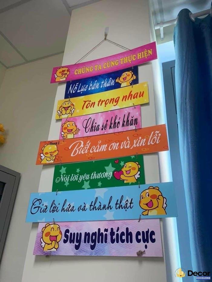trang trí lớp học với hình vẽ