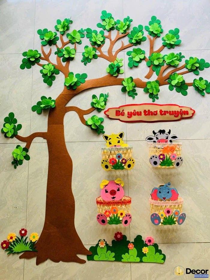 trang trí lớp học với hoa giả