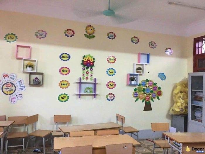 trang trí lớp học với màu pastel