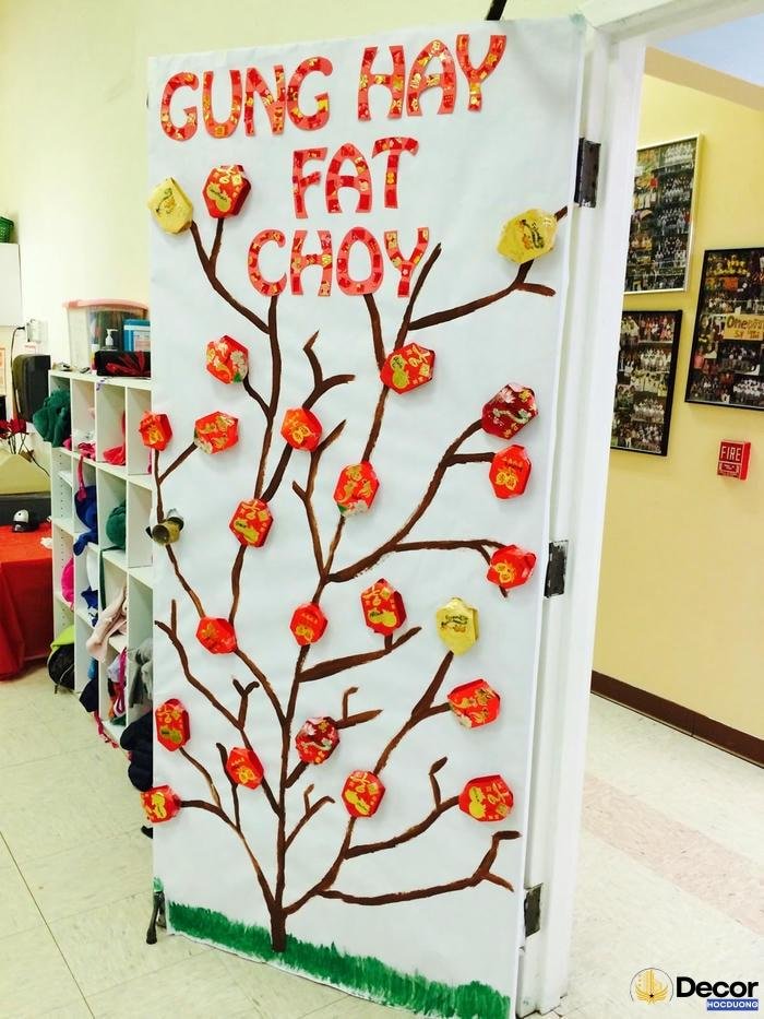 trang trí lớp tết
