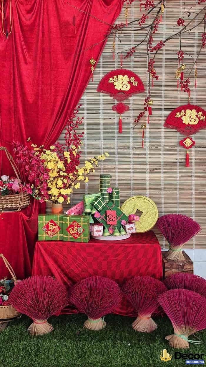 trang trí mành tết