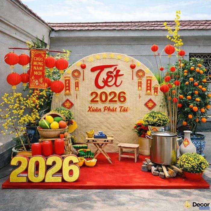 trang trí mành tết đơn giản