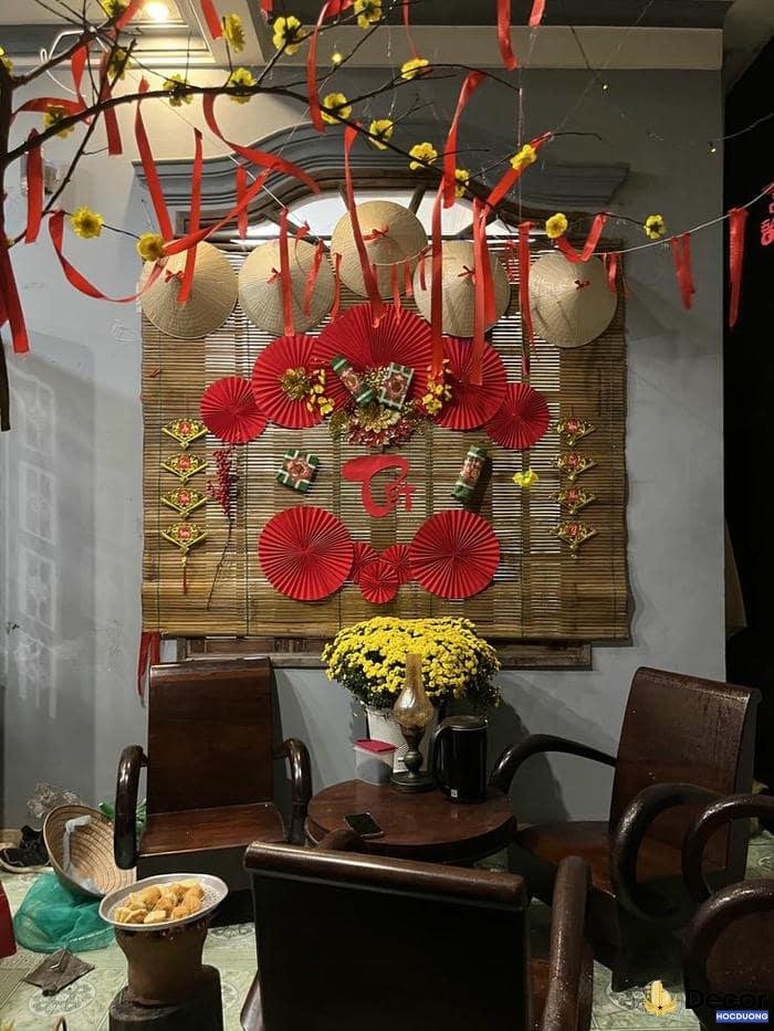 trang trí mành tết sang trọng
