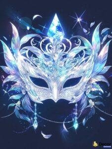 trang trí mặt nạ pha lê ngọc xanh