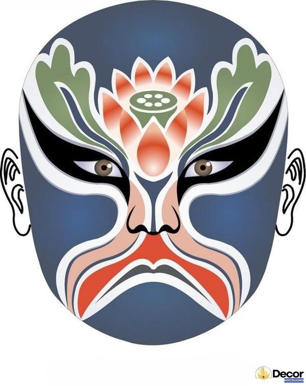 trang trí mặt nạ truyền thống hoa sen