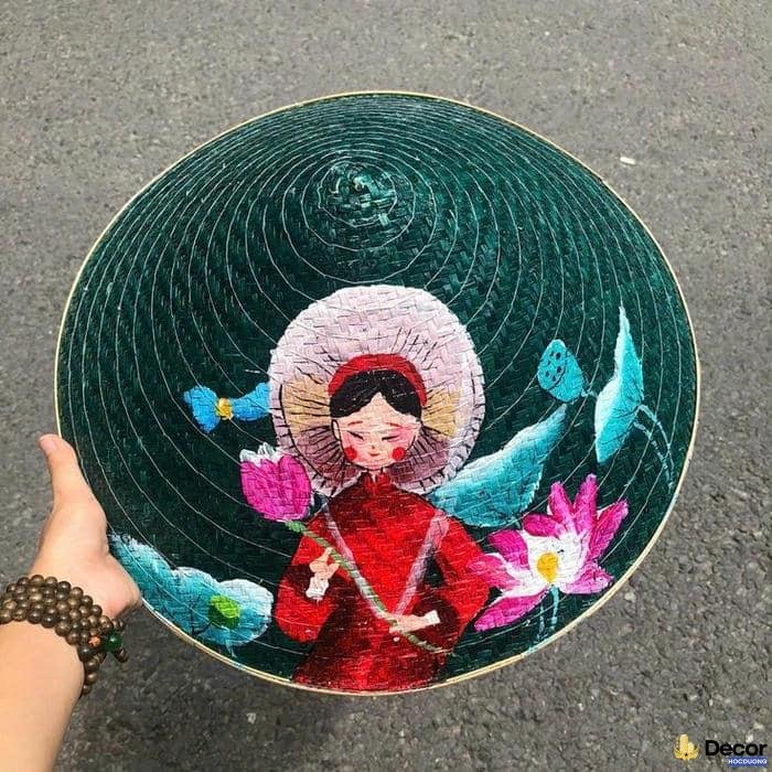 trang trí nón lá đơn giản