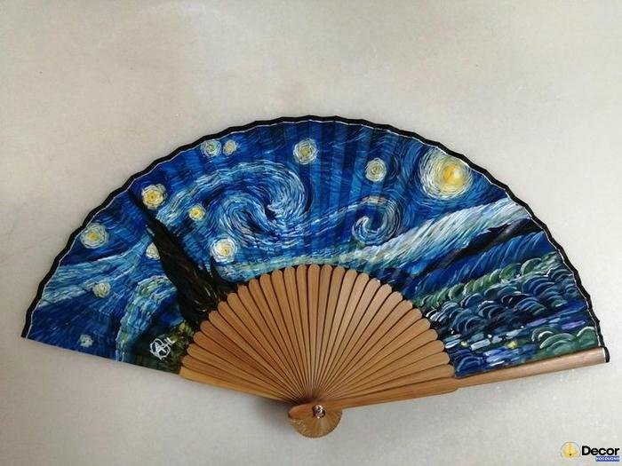 trang trí quạt giấy
