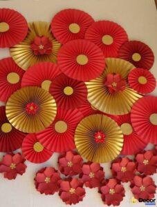 trang trí quạt tết