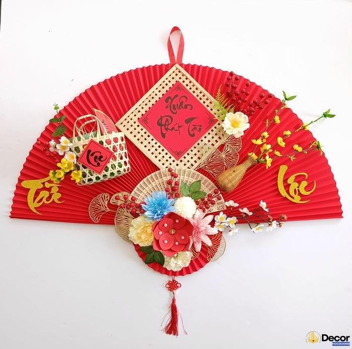 trang trí quạt tết