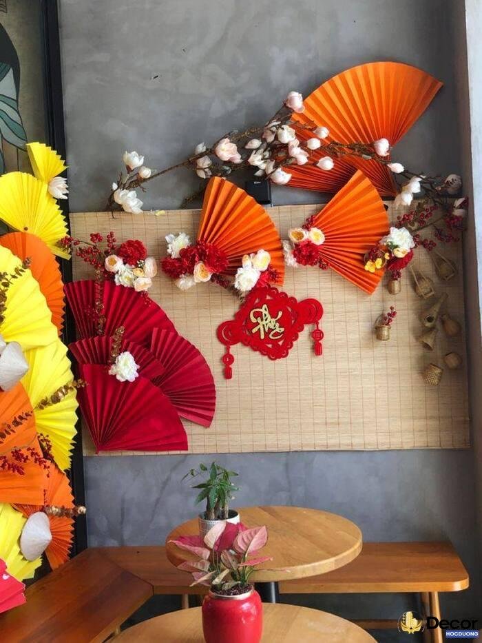 trang trí quạt tết đẹp