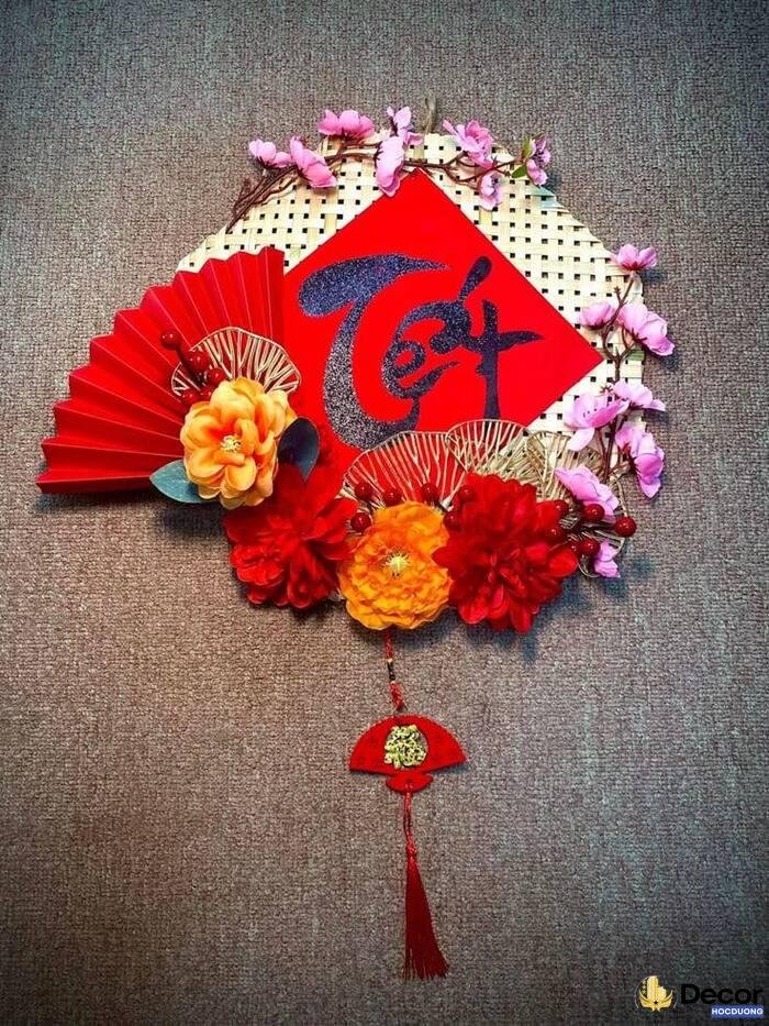 trang trí quạt tết đơn giản
