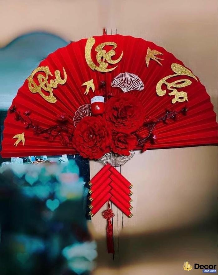 trang trí quạt tết nghệ thuật