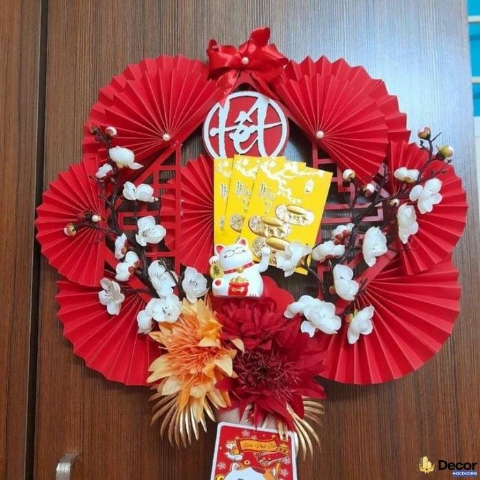 trang trí quạt tết siêu đẹp