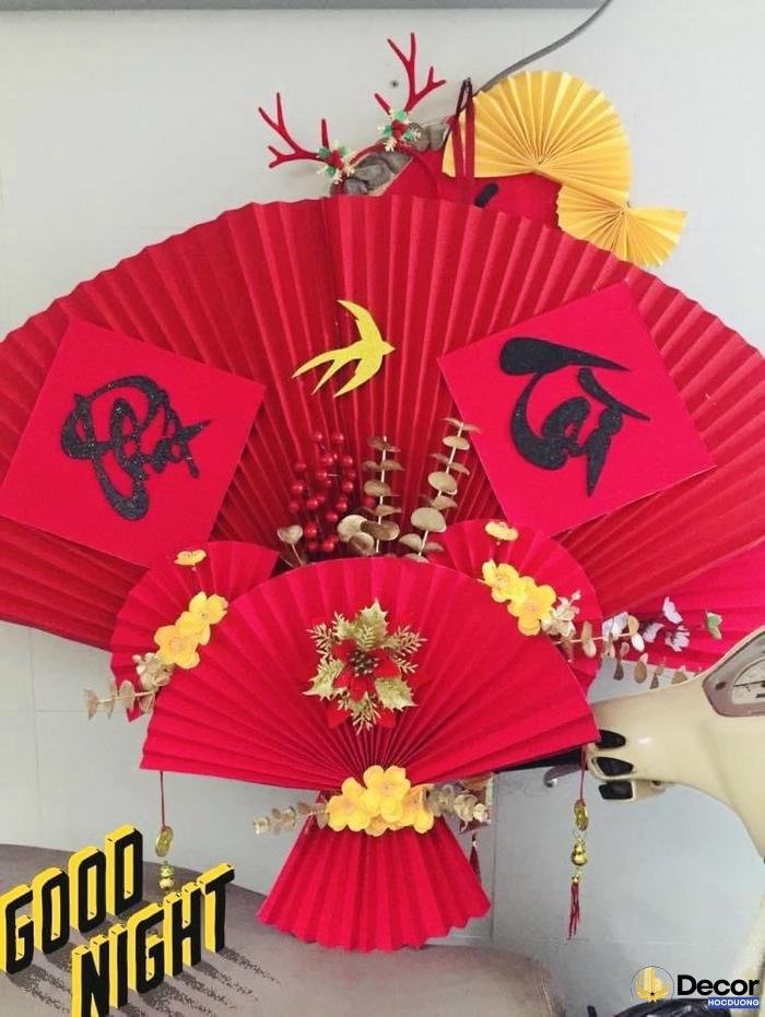 trang trí quạt tết truyền thống