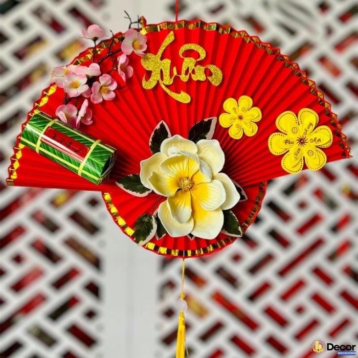 trang trí quạt tết tự làm