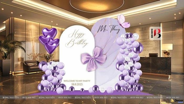 trang trí sinh nhật cho bé màu hồng