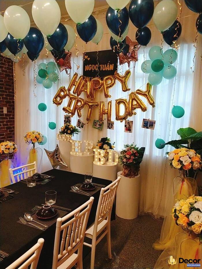 trang trí sinh nhật đơn giản siêu sang