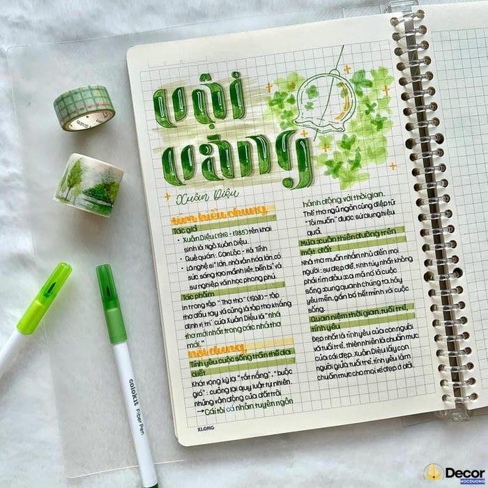 trang trí sổ tay bằng sticker
