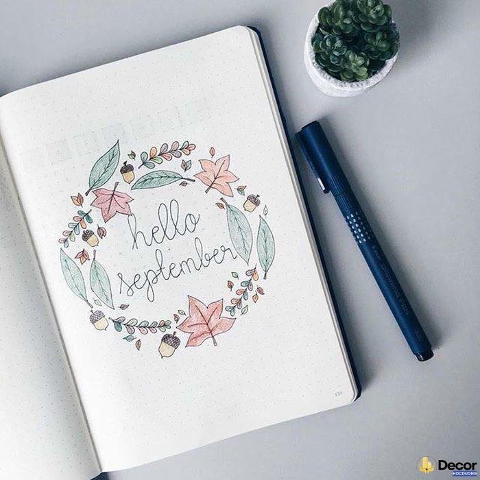 trang trí sổ tay đơn giản