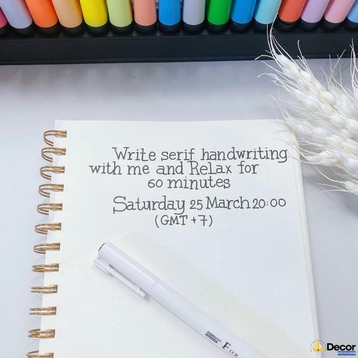 trang trí sổ tay học tập chỉ có chữ