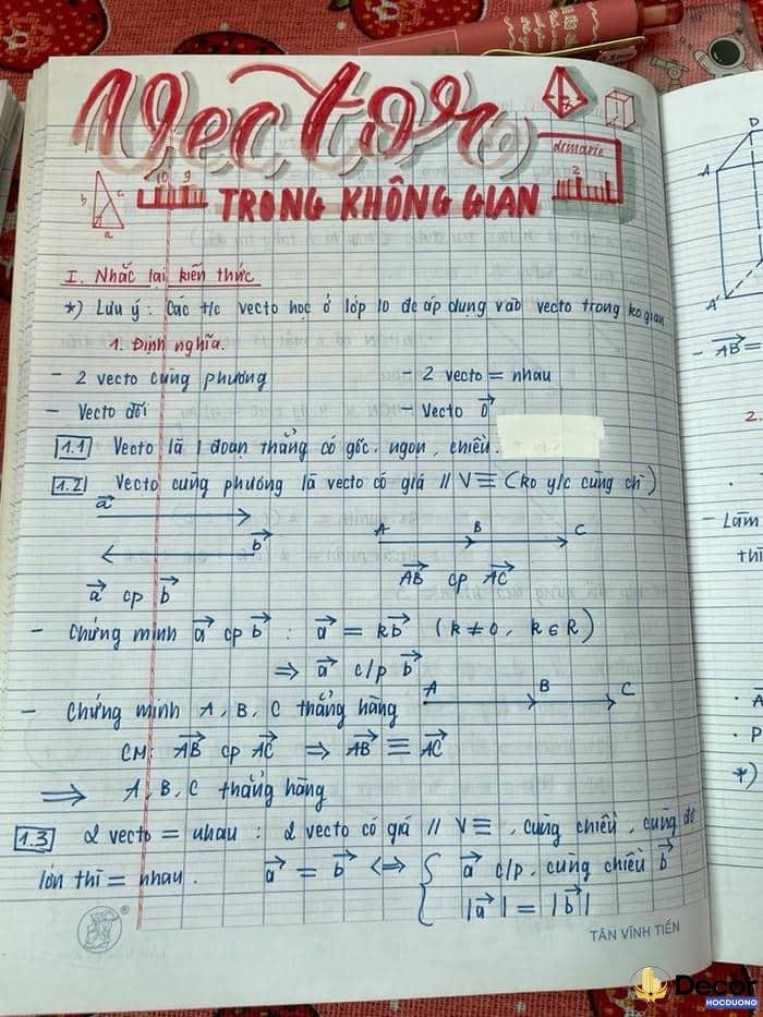 trang trí sổ tay học tập đẹp