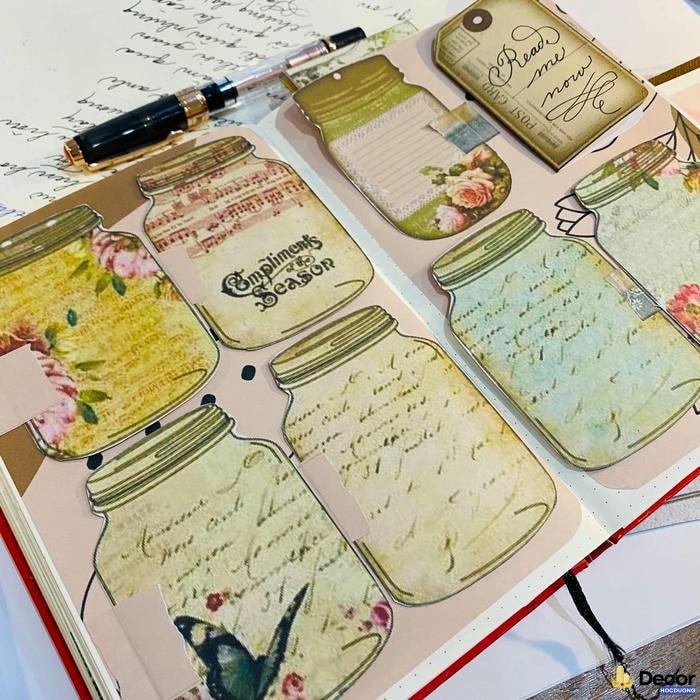 trang trí sổ tay học tập kiểu bình