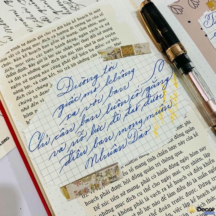 trang trí sổ tay học tập nhiều chữ