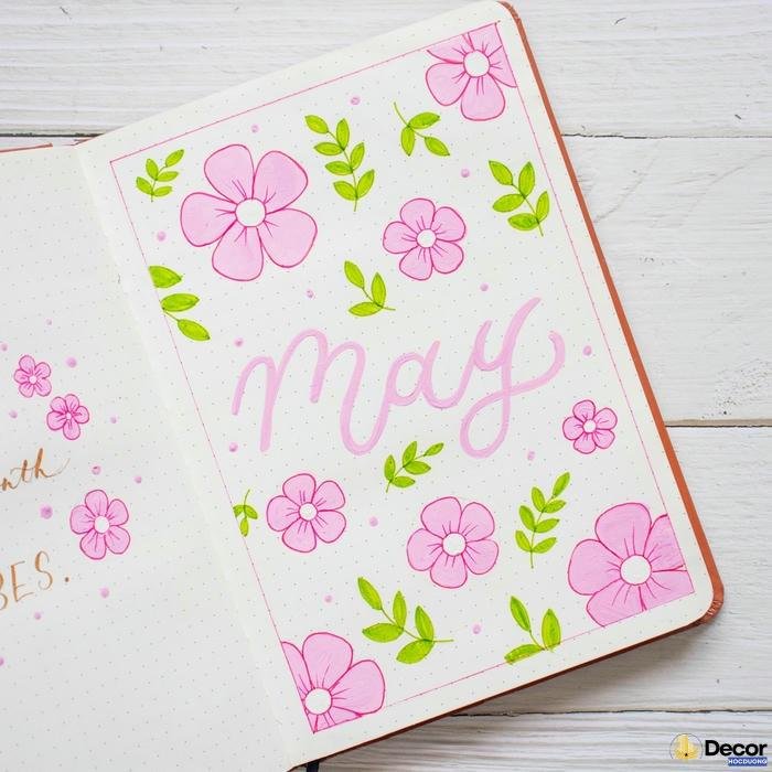 trang trí sổ tay học tập tím mộng mơ