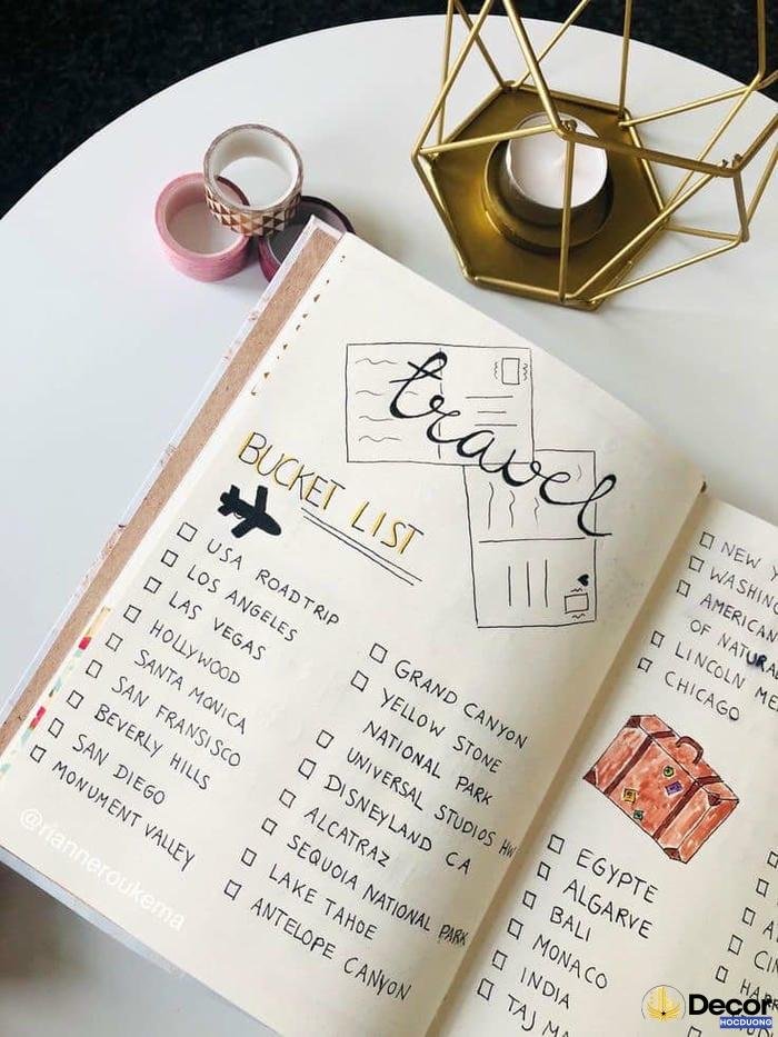 trang trí sổ tay vintage