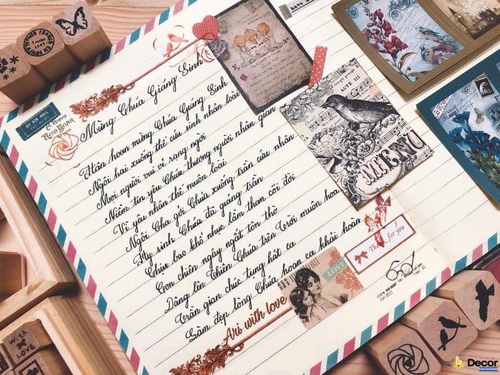 trang trí sổ tay với chữ viết tay