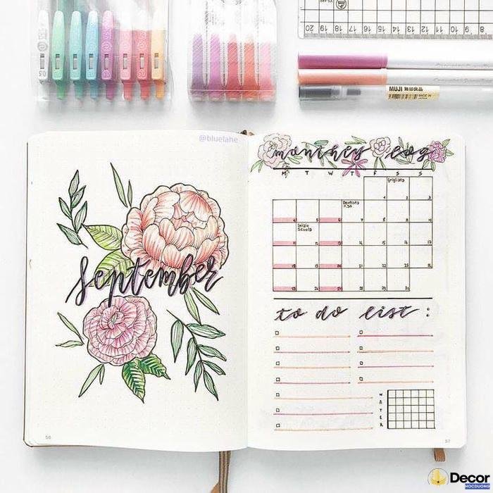 trang trí sổ tay với washi tape