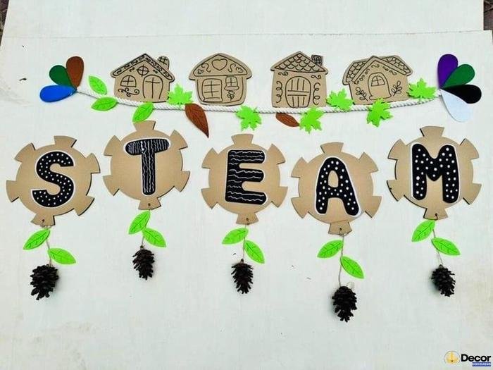 trang trí steam mầm non cho lớp học