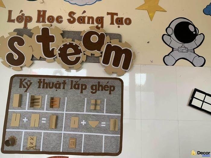 trang trí steam mầm non đơn giản