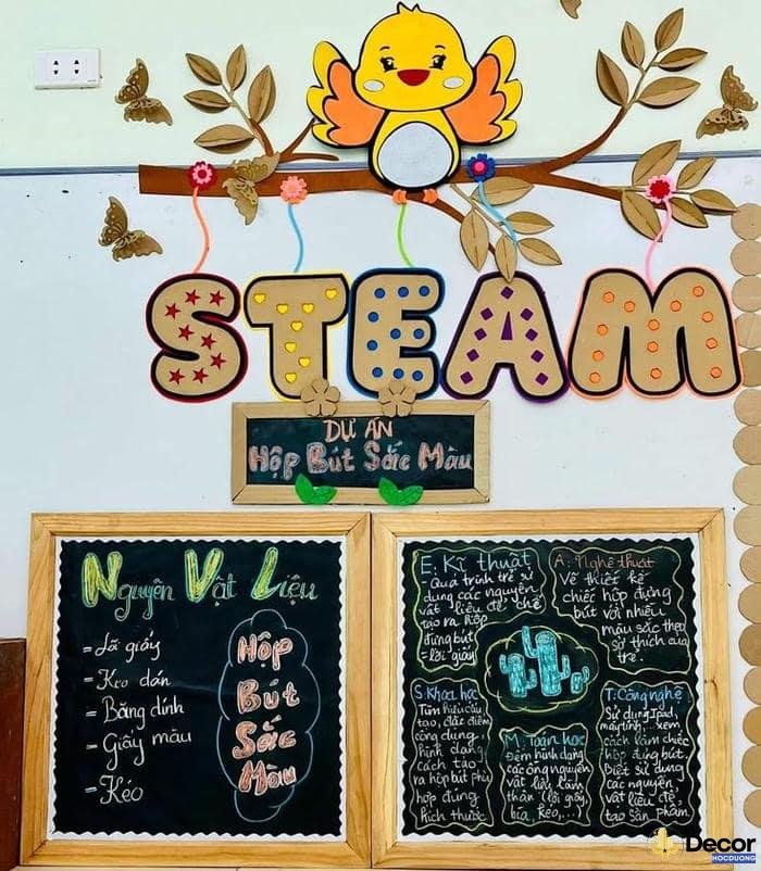 trang trí steam mầm non hiện đại