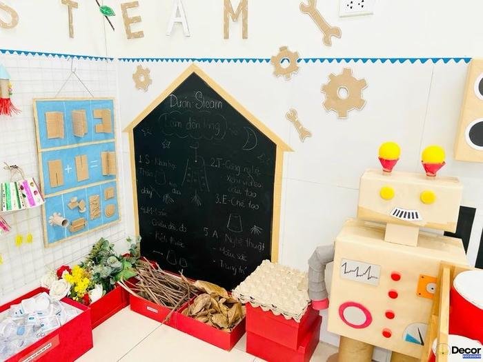 trang trí steam mầm non nhiều màu sắc