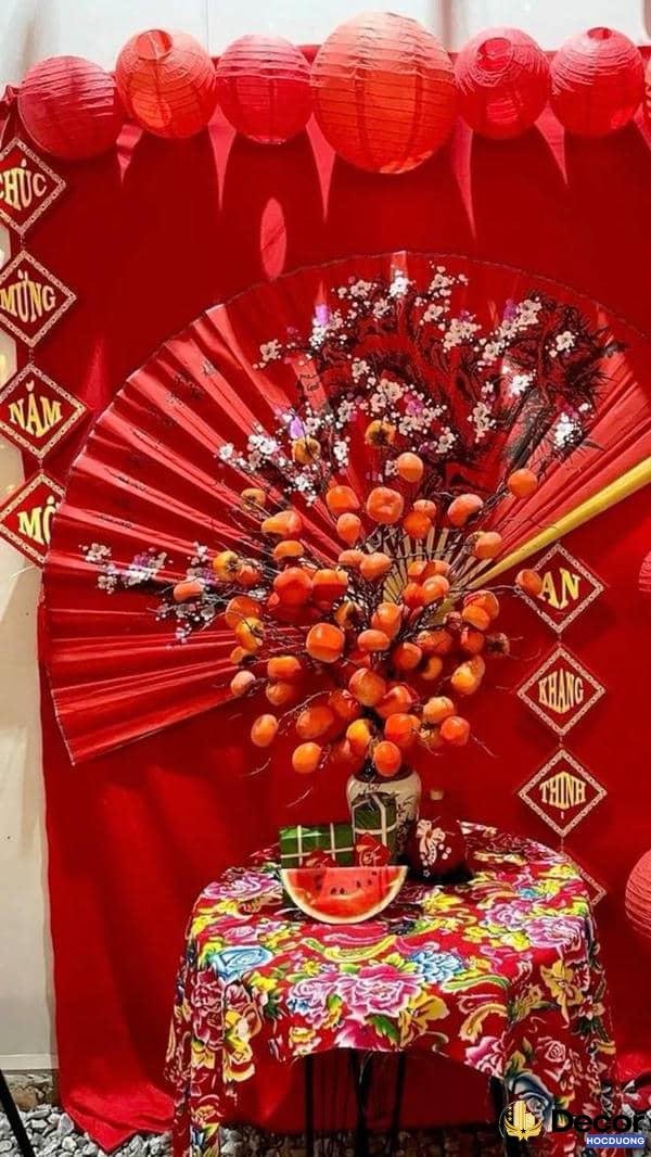 trang trí tết 2025 bằng hoa mai