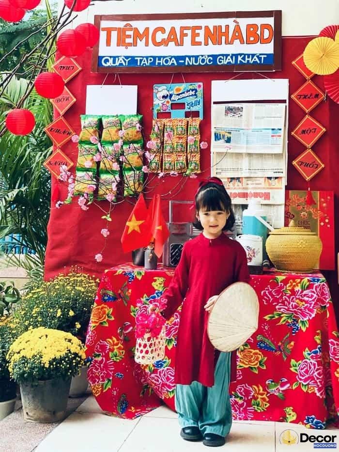 trang trí tết mầm non bằng đèn lồng