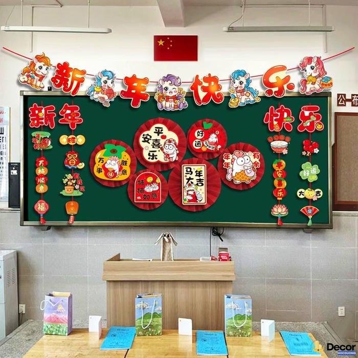 trang trí tết mầm non đẹp mắt
