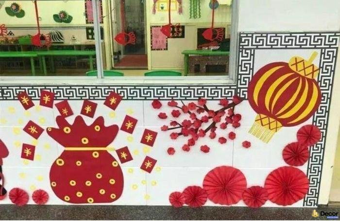 trang trí tết mầm non đón xuân
