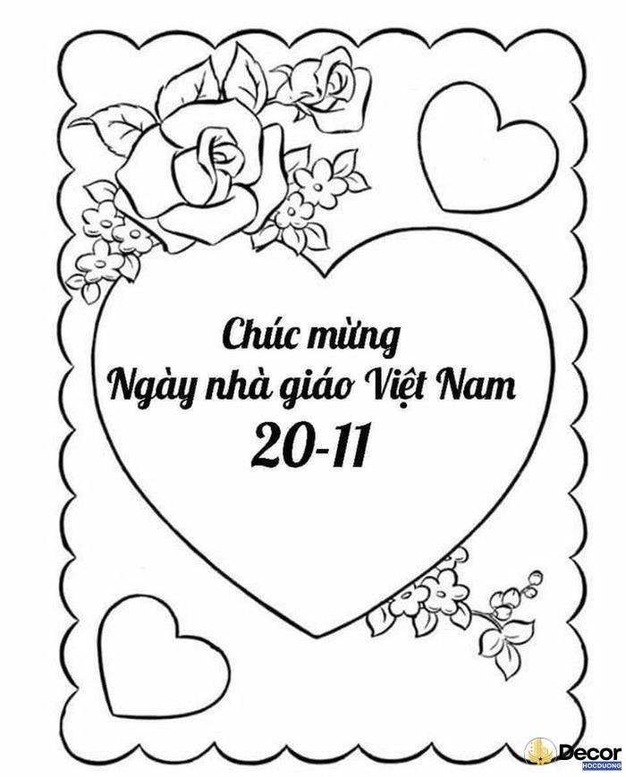 trang trí thiệp 20 tháng 11 bằng hình vẽ