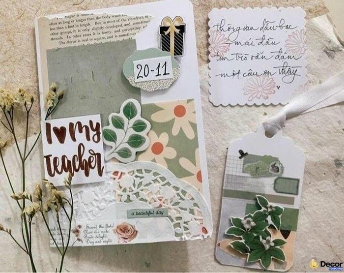 trang trí thiệp 20 tháng 11 chữ nổi