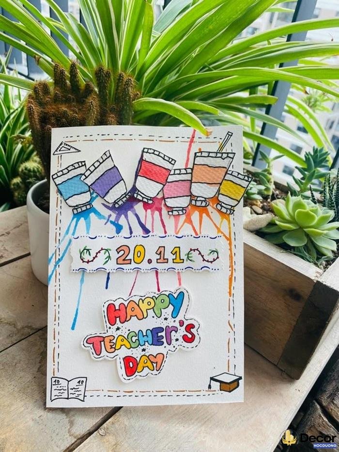 trang trí thiệp 20 tháng 11 chữ nổi đẹp