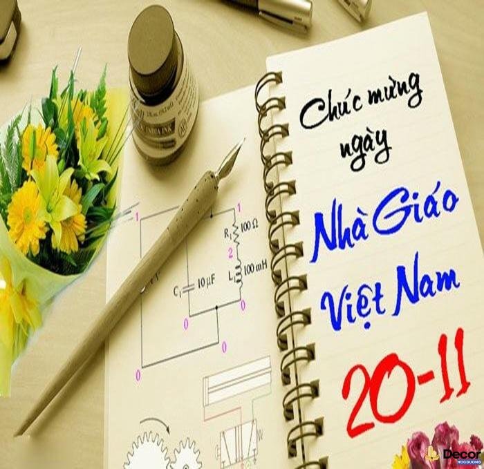 trang trí thiệp 20 tháng 11 cơ bản