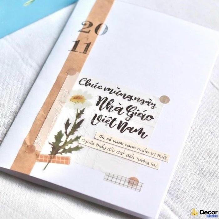trang trí thiệp 20 tháng 11 nghệ thuật