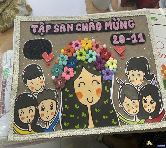 trang trí thiệp 20 tháng 11 tập san