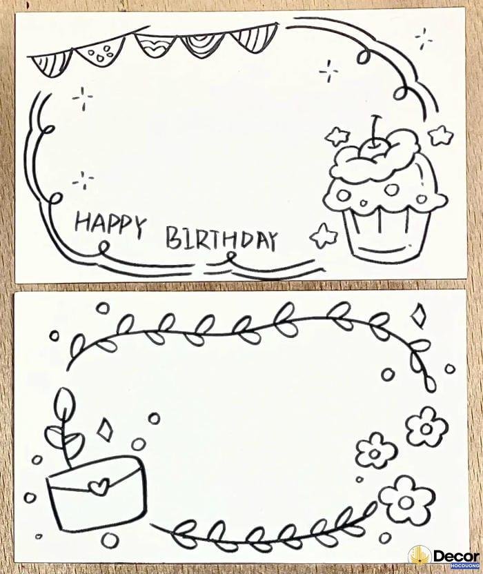 trang trí thiệp sinh nhật đơn giản