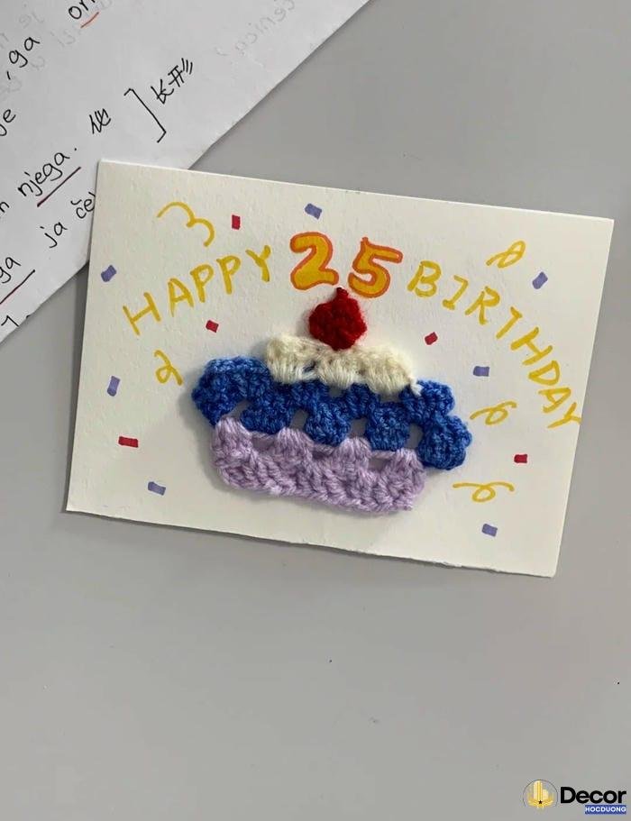 trang trí thiệp sinh nhật với màu nước