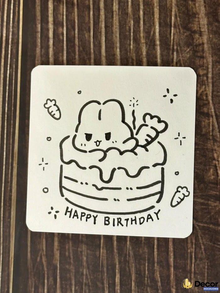 trang trí thiệp sinh nhật với màu pastel