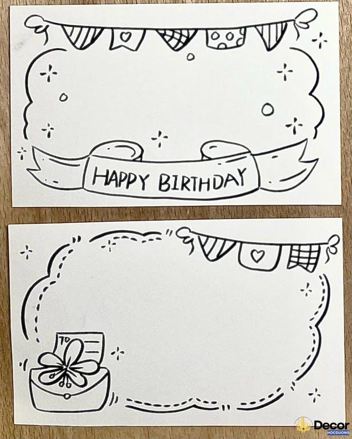 trang trí thiệp sinh nhật với quà