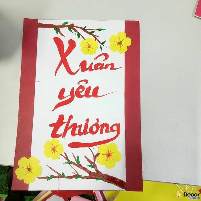 trang trí thiệp tết đẹp mắt